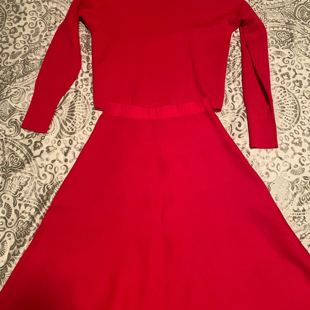 JCrew sweater and matching skirt